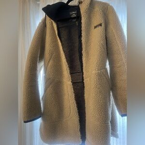 LL Bean Women's Cream Mountain Pile Fleece Jacket